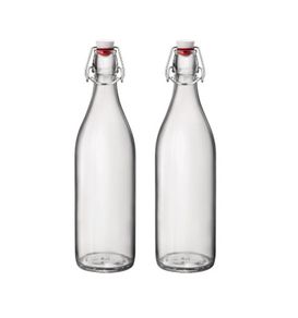 2 x Clear Bottle, 1 Litre