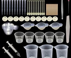 66 PCS Epoxy Resin Tools Kit, Silicone Mold Tool Included Measuring Cup, Silicone Mixing Cups, Tweezers with Mixing Sticks, Dropping Pipette, Finger Cots, Sanding Strip for Jewelry DIY (FREE POSTAGE)