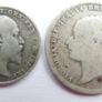 Vintage 3 Pence 1902 and Six Pence 1886 Silver Coins 4,1g Image 2