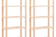 5-Tier Storage Racks 2 pcs 80x38x170 cm Solid Pinewood 250 kg