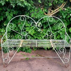 Vintage wrought iron garden bench