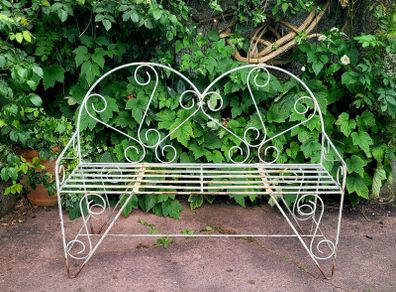 Vintage wrought iron garden bench