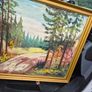 5 old antique painting 4 on canvas & 3 old copper kettles Image 3