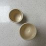 Set of 2 Ceramic Egg Cups Red Polka Dot & Blue Striped Image 2