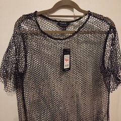 NEW Black sequin see through the mini dress, SIZE 12