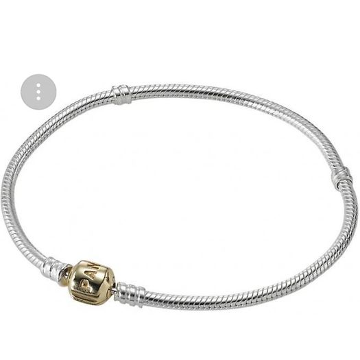 Pandora Sterling Silver Bracelet With 14K Gold Clasp