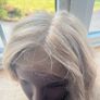Long curly golden blond synthetic wig Image 4