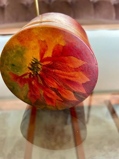 Vintage German Wooden Hand Painted Lacquered Jewellery Trinket Box Ring Box