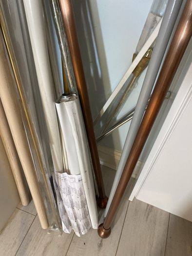 Selection of curtain poles and 2 x roller blinds