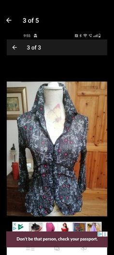 Beautiful silk lightweight material with buttons front long sleeves. Like new.