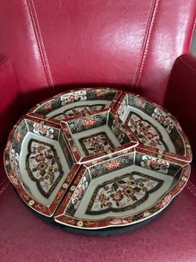 Vintage Japanese Rotating Serving Dish Set