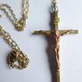 Antique  Crucifix Pendant and Chain Image 7