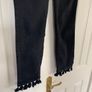 Next Black Straight Leg Jeans with Tassles Image 5