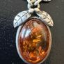 silver amber necklace Image 6