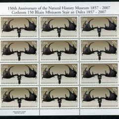 2007 Ireland 150th Anniversary of the National History Museum Commemorative Stamp Sheetlet Plate 1B1B1B1B Mint Never Hinged (MNH)