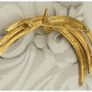 Monet Vintage Brooch Textured Gold Tone Elegant Design Signed Image 2