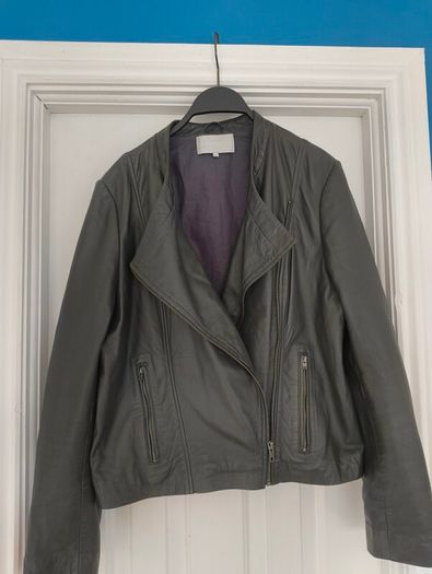 Leather biker style jacket size 16