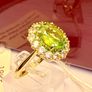 Peridot, Natural Chrome Diopside & White Zircon Ring Image 4
