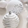 White Christmas Baubles x 50 Image 5
