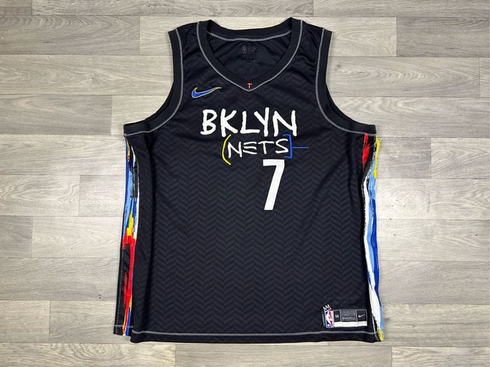 Nike Brooklyn Nets Kevin Durant Jean Michel Basquiat NBA basketball Jersey Mens XXL