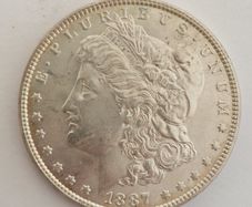 unc 1887 morgan silver dollar