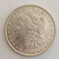 unc 1887 morgan silver dollar