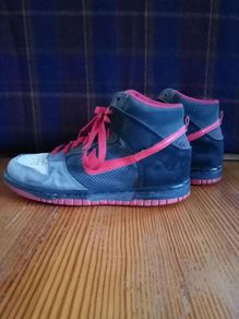 Nike high tops, dunk style grey red 4 36.5