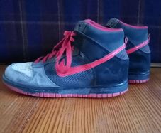 Nike high tops, dunk style grey red 4 36.5