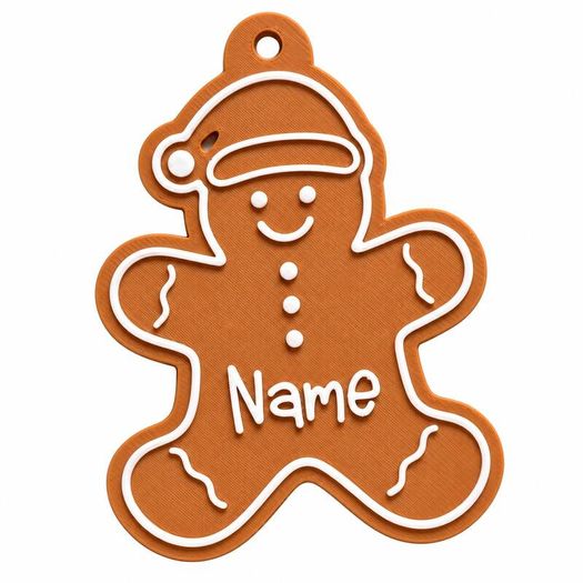 Personalised Gingerbread Christmas Gift Tags, Set of 8 3D