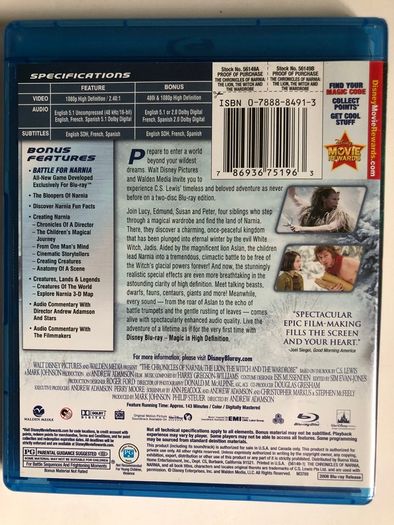 The Chronicles Of Narnia: The Lion, The Witch And The Wardrobe  [2005] [2Blu-ray Movie]