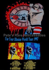 Guns'N'Roses concert poster Use Your Illusion World Tour 1992 A3 Repro