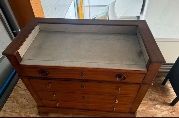 Chest of Drawers, Mahogany, marble top