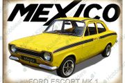 Ford Escort Mexico mk1 tin sign "FREE POST"