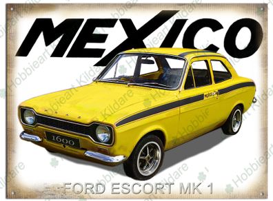 Ford Escort Mexico mk1 tin sign "FREE POST"