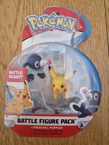 Pokemon 2 Inch Battle Action Figure 2-Pack, includes 2" Pikachu and 2" Popplio