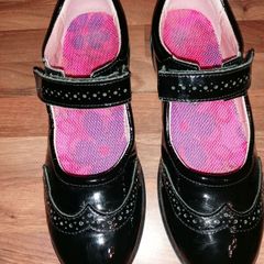 Girls' black patent leather school shoes, "Ricosta" brand, size UK4 EU37