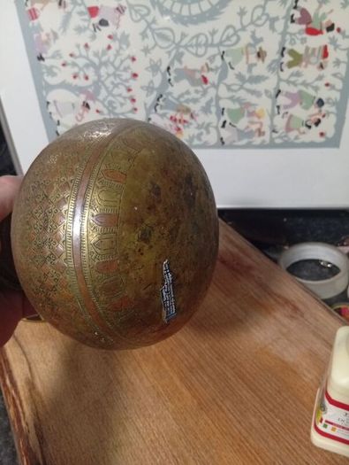 antique Indian brass lota  over