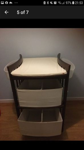 Stokke Walnut Changing Table with changing mat