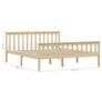 Bed Frame Light Wood Solid Pinewood 160x200 cm Image 2