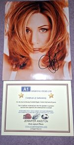Jennifer Aniston Friends Autograph With COA