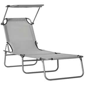 NEW SALE | Outdoor Foldable Sun Lounger, 4 Level Adjustable Backrest Reclining Sun Lounger