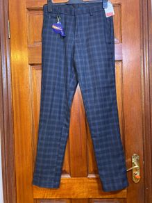 NEW WITH TAGS Harry Brown slim fit textured check Navy suit pants in W30 L30.