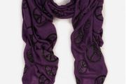 Purple Scarf with Sparkly Peace Signs