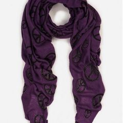 Purple Scarf with Sparkly Peace Signs