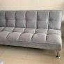 Silver Grey Folding 3 Seater Fabric Sofa Bed - Perfect Christmas Gift! Image 3