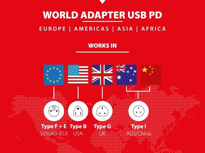 SKROSS world adapter with 4usb ports (5v and 4.8AMP)
