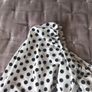Size 10 White with velvet black polka dot cropped top Image 3