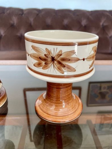 Vintage Set Jersey Pottery Planter Vase and Posy Vase Hand Painted 1970s