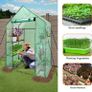 FREE EXPRESS SHIPPING Walk In Greenhouse With Shelves,Walk-In Plant Green House With Durable Green PE Cover, 3 Tiers 6 Shelves Stands with Ground Pegs & Ropes for Stability, 143x73x195cm Image 2
