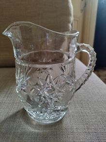 Vintage glass star of David pitcher
